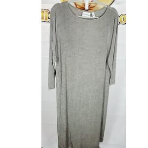 Private Edition by Chico’s Gray Long Sleeve Midi Dress Size L